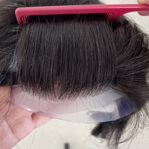 Système capillaire naturel de couleur naturelle, nouveau, pour hommes, cheveux indiens Remy, ondulation naturelle, base en dentelle, noué à la main, haute qualité, doux et lisse - Product Image 1