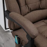 Chaises de bureau de direction, de chef et de cadre, en tissu brun, en coton et en lin, à hauteur réglable, avec repose-pieds, massage doux, vente chaude