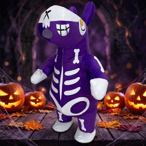 Costume de mascotte de cheval Baldi Poppy, sorcière mystérieuse, violet foncé, 2 m de haut, pour adultes, Halloween, Carnaval - Product Image 1