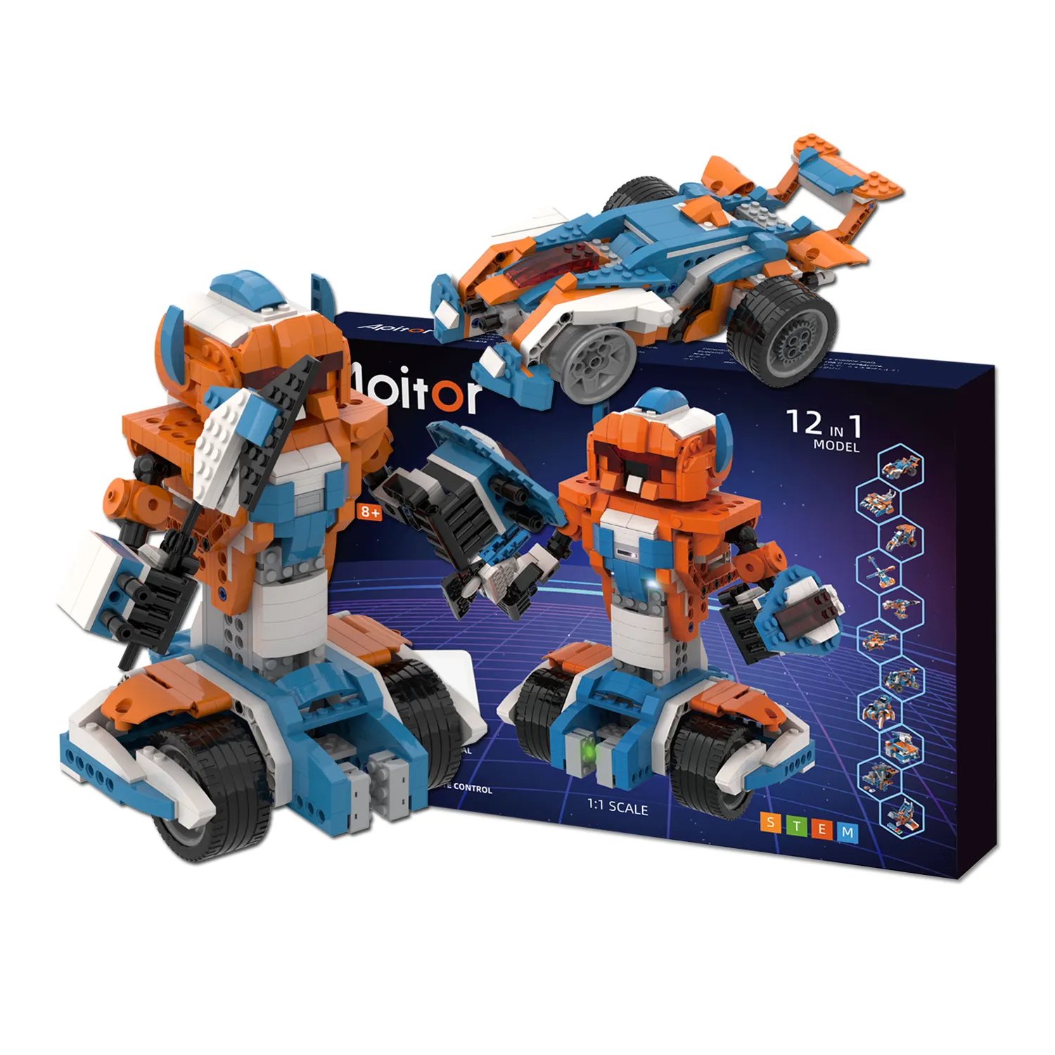 Dropshipping 12 in 1 STEM Programing Kids Car Robot Transformered Toys Building Sets Blocks
