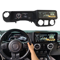 Foforfor Double écran 12,3 pouces pour Jeep Wrangler 2010-2017, tableau de bord numérique, Carplay, Android 13, autoradio, stéréo multimédia