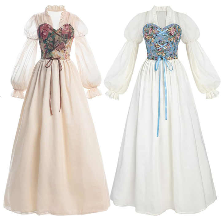 thumbnail image 2 of LTAKK Renaissance Dress Medieval Costume Victorian Dresses Women Gothic 2 of 11