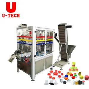 Closure lid tapa wadding liner inserting foil cutting punching assembly machine Flip Disc Lid lining wadding machine