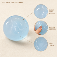 Balle anti-stress en TPR translucide rose, aspect pierre précieuse, jouet souple en forme de boule de cristal pour enfants, adolescents et adultes - Vente en gros