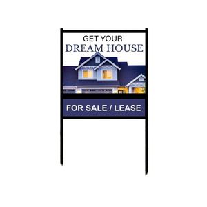<b>18</b> *24 Inch Customization Yard Sign Yard Lawn Outside Stand Printed Board Metal Estate Sign H Frame Real Outdoor Yard Signs - Product Image 2