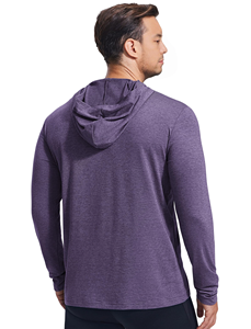 Felpa con cappuccio a maniche lunghe da uomo leggera e ad asciugatura rapida con vestibilità Slim OEM per la corsa di ginnastica da ginnastica da Golf - Product Image 2