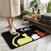 Tapis de chevet et coussin en coton doux et moelleux personnalisés de haute qualité, motif canard et ours, lavable et antidérapant