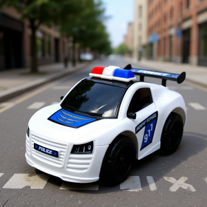 Voiture de police de sauvetage pour enfants, jouet en plastique, véhicule de patrouille, jeu de rôle, emballé en BOPP - Product Image 3