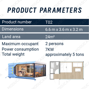 Chambre-capsule en structure acier préfabriquée pour salon, appartement, bureau à domicile, hôtel, usage extérieur - Cabane <span class=keywords><strong>de</strong></span> luxe - Product Image 3