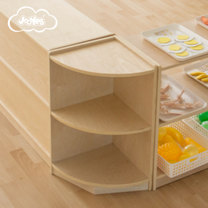 Design moderno mezzo cerchio <span class=keywords><strong>Cabinet</strong></span> di alta qualità bambino in legno scuola materna mobili per la scuola biblioteca giocattolo libro di stoccaggio - Product Image 3