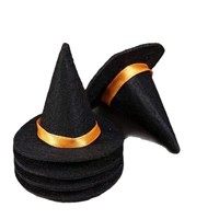 YISUGAR Halloween Décoration Accessoires Mini Non-tissé Noir Sorcière Chapeaux Chapeau pour Elf Poupées Décoration