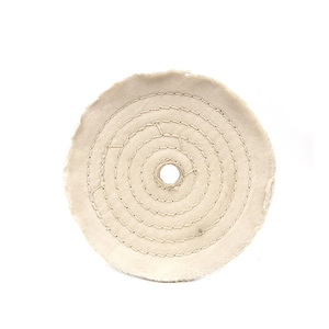 Roue <span class=keywords><strong>de</strong></span> polissage en coton blanc et jaune <span class=keywords><strong>de</strong></span> taille personnalisée pour le bois, le métal, le laiton, l'aluminium, le bronze et la pierre - Product Image 5