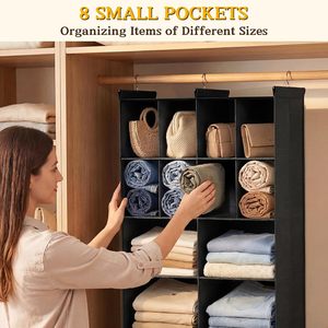 Organisateur de placard suspendu à 12 compartiments, 4 niveaux, en tissu non tissé, pour le rangement des vêtements dans la chambre - Product Image 5