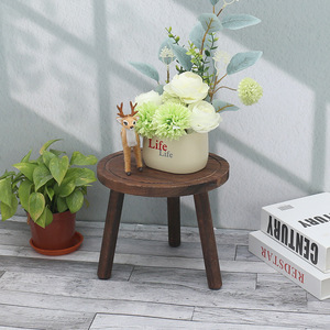 Support de plante rond en bois massif Yingluo, pour intérieur et extérieur, support pour pot de fleurs, petite, moyenne et grande taille - Product Image 2