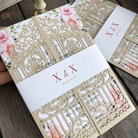 Cartes d'invitation de mariage élégantes découpées au laser sur mesure avec enveloppe – Vente en gros