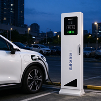 Borne de recharge publique pour véhicules électriques, borne de charge au sol avec écran LCD et lecteur de carte, Type 2, IP54, utilisation extérieure pour parking