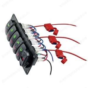 Boat <b>Switch</b> Panel 12-24V Digital Voltage Gauge Dual <b>USB</b> Charging Ports For Marine Use - Product Image 3