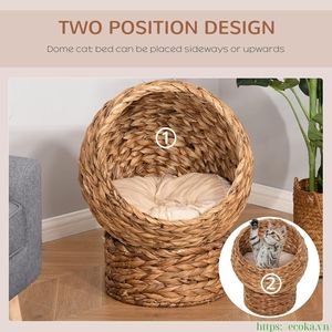 Cama elevada para gatos, ecológica, hecha de jacinto de agua natural, tipo cesta, casa, silla, sofá, la más vendida de Vietnam. - Product Image 5
