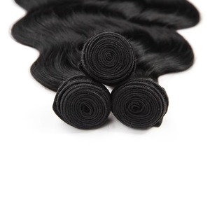100% ברזילאי בתולה remy שיער אריג שחור טבעי ארוג גוף שחור טבעי חבילות עם קצוות מכונה מלאה לנשים שחורות - Product Image 6