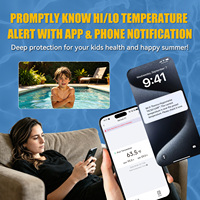 Thermomètre de piscine WiFi Baldrtherm, énergie solaire hybride, surveillance à distance par application, avec moniteur de température et d'humidité intérieure