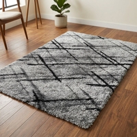 Tapis de sol modernes à poils longs 100 % polyester pour la décoration intérieure, tapis moelleux pour salon