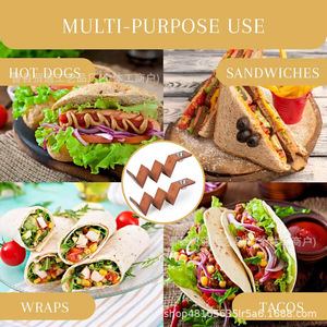 Taco Holder Wooden V Shape With <b>Sauce</b> Bowl For Party Dining Table Storage Rack - Product Image 2