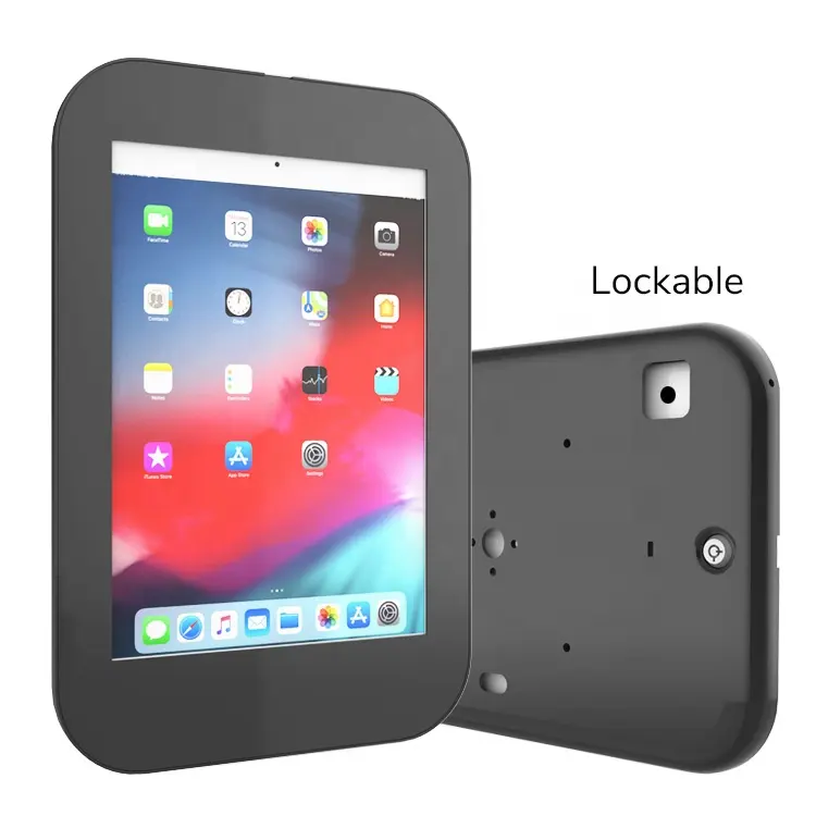 Étui de sécurité pour tablette pour iPad 10.2 pouces Coque sécurisée avec bouton d'accueil couvert par verrouillage antivol