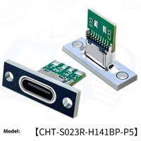 Kabel pengisi daya Data USB tipe-c wanita, pelat perbaikan modifikasi Keyboard kompatibel iPhone PVC panjang 0.3m untuk ponsel