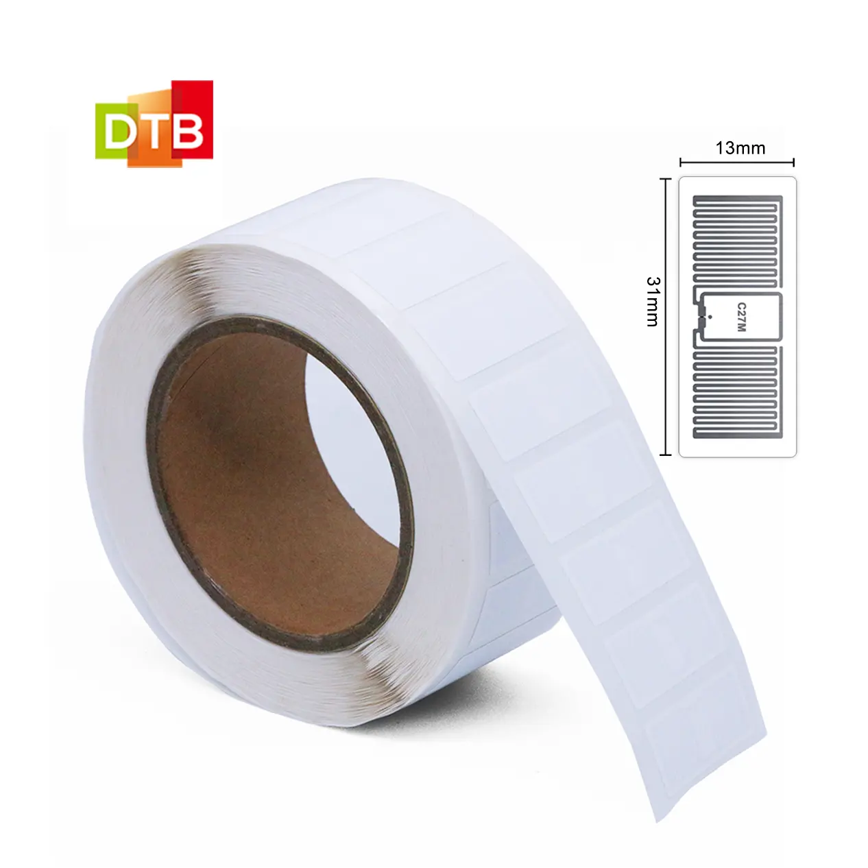 Tùy chỉnh c27m RFID Sticker Tag Kích thước 27*10 mét thụ động UHF chip tag khô/ướt Inlay thông minh RFID Nhãn dán nhãn