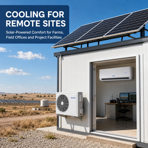 Climatiseur <span class=keywords><strong>solaire</strong></span> hybride AC/DC 24000 BTU, split, onduleur, refroidissement et <span class=keywords><strong>chauffage</strong></span>, avec alimentation de secours sur réseau, sans batterie requise - Product Image 3