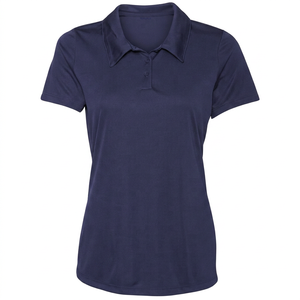 <b>Women's</b> <b>Navy</b> Blue Short Sleeve Breathable Golf for Shirt Casual Solid Canvas Eco-Friendly High Quality Sport <b>Top</b> Front Logo - Product Image 1