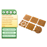Sous-verres en bois multi-formes, tapis de table ajourés, isolants thermiques, en bois naturel, décoration de table, vente en gros