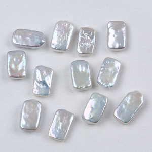 Perles de culture d'eau douce naturelles rectangulaires de 10 à 16 mm, faites à la main, pour la fabrication de bijoux DIY - Product Image 3