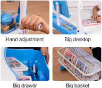 Ensemble de table d'étude moderne en plastique réglable en hauteur pour les enfants d'âge scolaire, avec des dispositifs de sécurité, design multifonctionnel pour une utilisation dans le salon