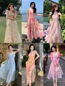 Vestido Maxi <span class=keywords><strong>de</strong></span> Gasa Transpirable con Cuello <span class=keywords><strong>en</strong></span> V y Manga Corta Estilo Retro para <span class=keywords><strong>Mujer</strong></span>, Elegante, Casual, Drapeado y con Vuelo - Product Image 2