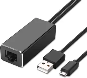 Adaptateur Ethernet pour Fire TV Stick Google Home Mini Chromecast Stream TV Sticks Réseau 10/100Mbps Adaptateur Micro USB A vers RJ45