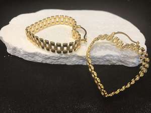 Maßgefertigter Edelstahl 50mm Herz-Rahmen 18K Vergoldeter Ohrring Rollie Zarter Schmuck für Frauen Geschenk - Product Image 5