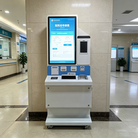 Kiosque de paiement médical OEM ODM sur pied avec écran tactile pour hôpital, imprimante thermique A4, scanner de passeport