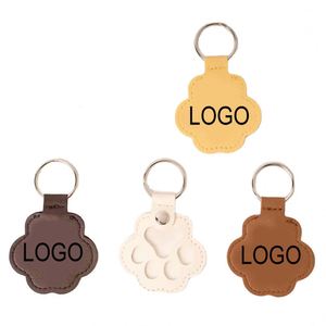 Llavero con Forma de Pata y Logotipo Personalizado, Estuche para Guardar Pelo de Mascota, Bolsa de Almacenamiento de Cuero PU, Colgante - Product Image 1