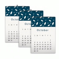 Autocollant personnalisé en spirale a2 motif floral, étiquette mensuelle large 12 mois 365 jours impression de calendrier mural