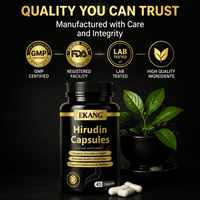 Cápsulas de Nattokinasa de Arroz de Levadura Roja Hirudin de Fábrica Estadounidense, Marca Privada, Suplemento Cardiovascular para la Salud Circulatoria