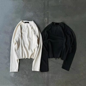 T-shirt Termica da Uomo a Maniche Lunghe Raglan in Cotone Lavorato a Nido d'Ape, Vestibilità Regular, Casual e Personalizzabile - Product Image 2