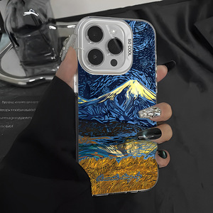 เคสโทรศัพท์ลายภาพวาดสีน้ำมันยอดนิยมลายภูเขาหิมะ Gogh Art สำหรับ <span class=keywords><strong>iPhone</strong></span> 16/15/14/13/12/<span class=keywords><strong>11</strong></span> <span class=keywords><strong>Pro</strong></span> <span class=keywords><strong>max</strong></span>/plus/xs/xr - Product Image 4
