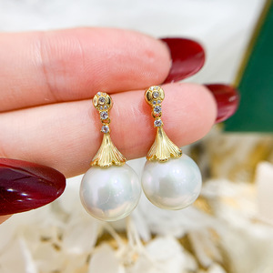 Accesorios de Plata S925 para DIY con Perlas, Cuentas Redondas de 9-15 mm, Modelo 21992, Soporte Hueco para Pendientes, con Cuentas de 9-15 mm - Product Image 1