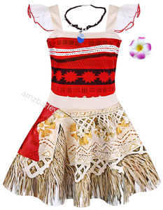 Barato Cosplay Ocean Romance princesa vestido TV y película disfraces Halloween niñas dos piezas aventura Vaiana chaleco y faldas conjuntos - Product Image 5