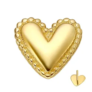 Eternal Metal 14K hauts solides sans fil avec bijoux de piercing en forme de coeur