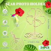 Porte-photos Hibiscus Doré, Clips Porte-Numéros de Table, Supports de Cartes Nominatives 1,96 x 1,45'' pour Centres de Table de Mariage