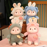 Conejo Kawaii se transforma en cordero, cerdo, Rana, elefante de peluche, conejo del zodiaco, muñeca, regalo para niños para niñas
