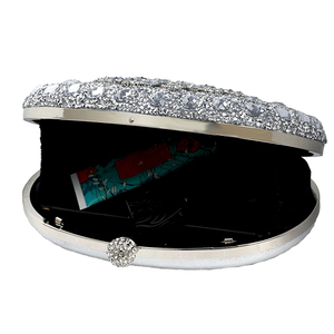 Lady çiçek şekilli Rhinestone el çantası için lüks kristal elmas akşam balo çanta - Product Image 5