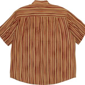 Chemise boutonnée à manches courtes pour homme, style décontracté, vintage, en coton, coupe ample, col cubain, à rayures, pour les vacances - Product Image 2